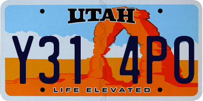 UT license plate Y314PO
