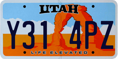 UT license plate Y314PZ