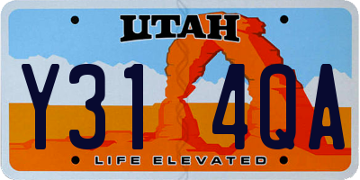 UT license plate Y314QA