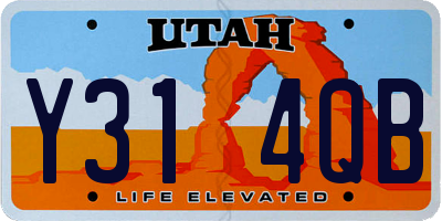 UT license plate Y314QB