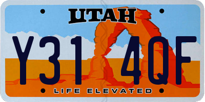 UT license plate Y314QF