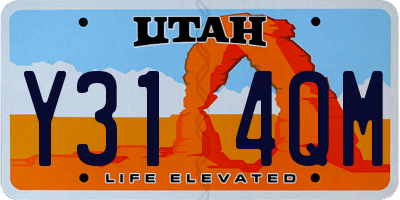 UT license plate Y314QM