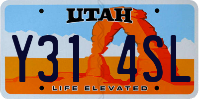 UT license plate Y314SL