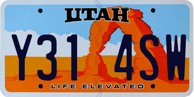 UT license plate Y314SW