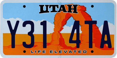 UT license plate Y314TA