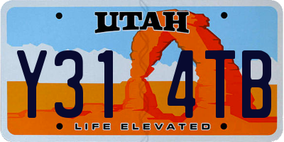 UT license plate Y314TB