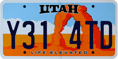 UT license plate Y314TD
