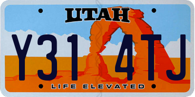 UT license plate Y314TJ