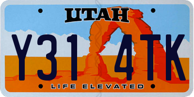 UT license plate Y314TK