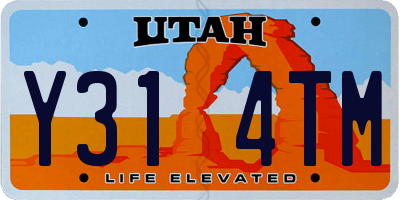UT license plate Y314TM