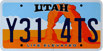 UT license plate Y314TS