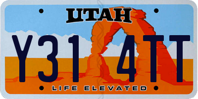 UT license plate Y314TT