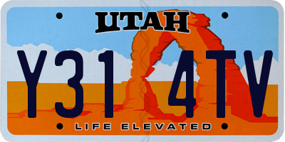 UT license plate Y314TV