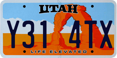 UT license plate Y314TX