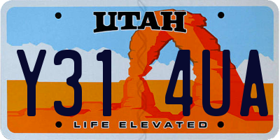 UT license plate Y314UA