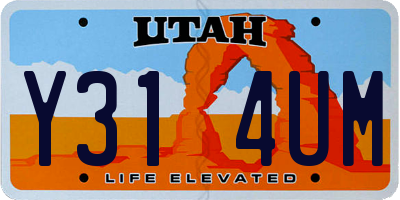 UT license plate Y314UM