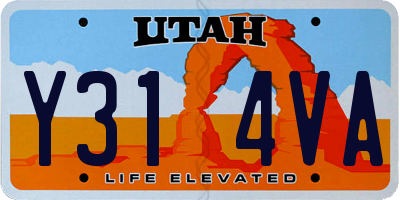 UT license plate Y314VA