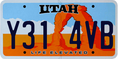 UT license plate Y314VB