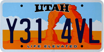 UT license plate Y314VL