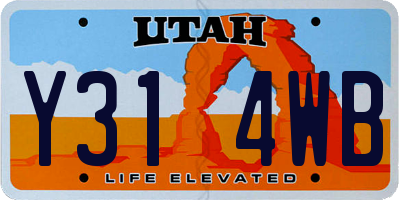 UT license plate Y314WB