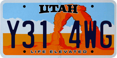 UT license plate Y314WG