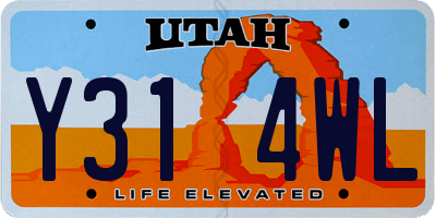 UT license plate Y314WL