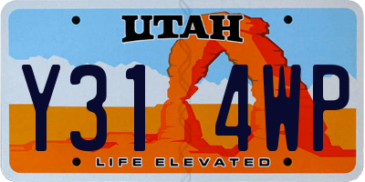 UT license plate Y314WP