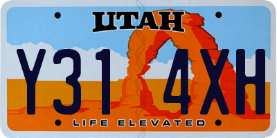 UT license plate Y314XH