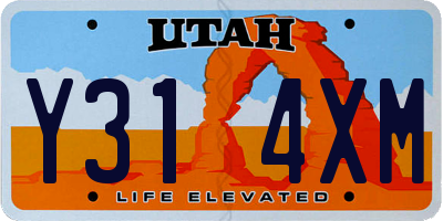 UT license plate Y314XM