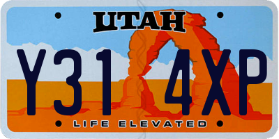 UT license plate Y314XP