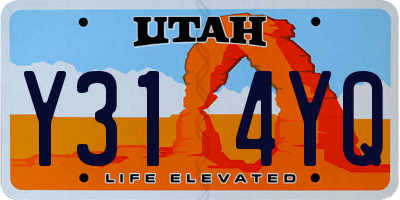UT license plate Y314YQ