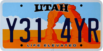 UT license plate Y314YR