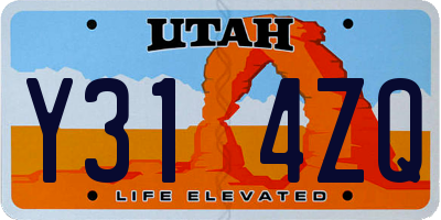 UT license plate Y314ZQ