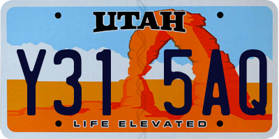 UT license plate Y315AQ