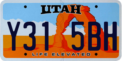 UT license plate Y315BH