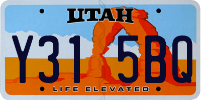 UT license plate Y315BQ