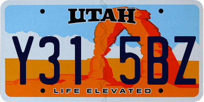 UT license plate Y315BZ