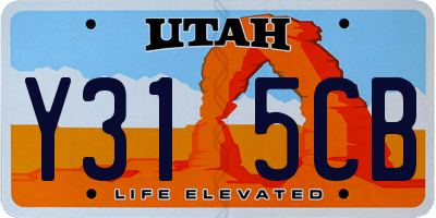 UT license plate Y315CB
