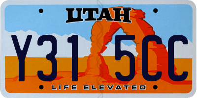 UT license plate Y315CC