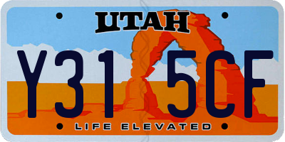 UT license plate Y315CF