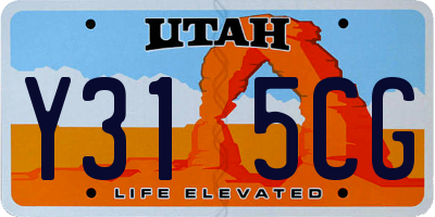 UT license plate Y315CG