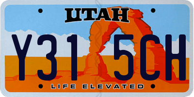 UT license plate Y315CH