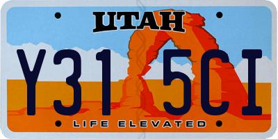 UT license plate Y315CI