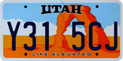 UT license plate Y315CJ