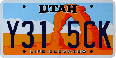 UT license plate Y315CK