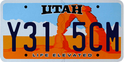 UT license plate Y315CM