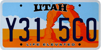 UT license plate Y315CO