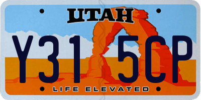 UT license plate Y315CP