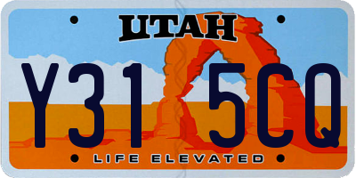 UT license plate Y315CQ