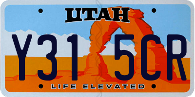 UT license plate Y315CR